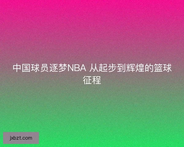 中国球员逐梦NBA 从起步到辉煌的篮球征程